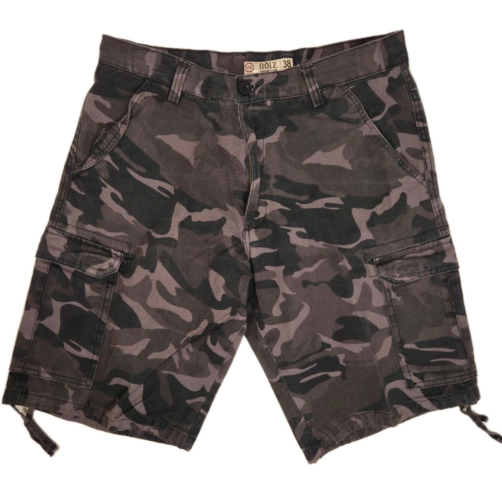 Vintage Noiz Camo Cargo Shorts size 38 Y2K Baggy Streetwear Mens 34×10 Skater